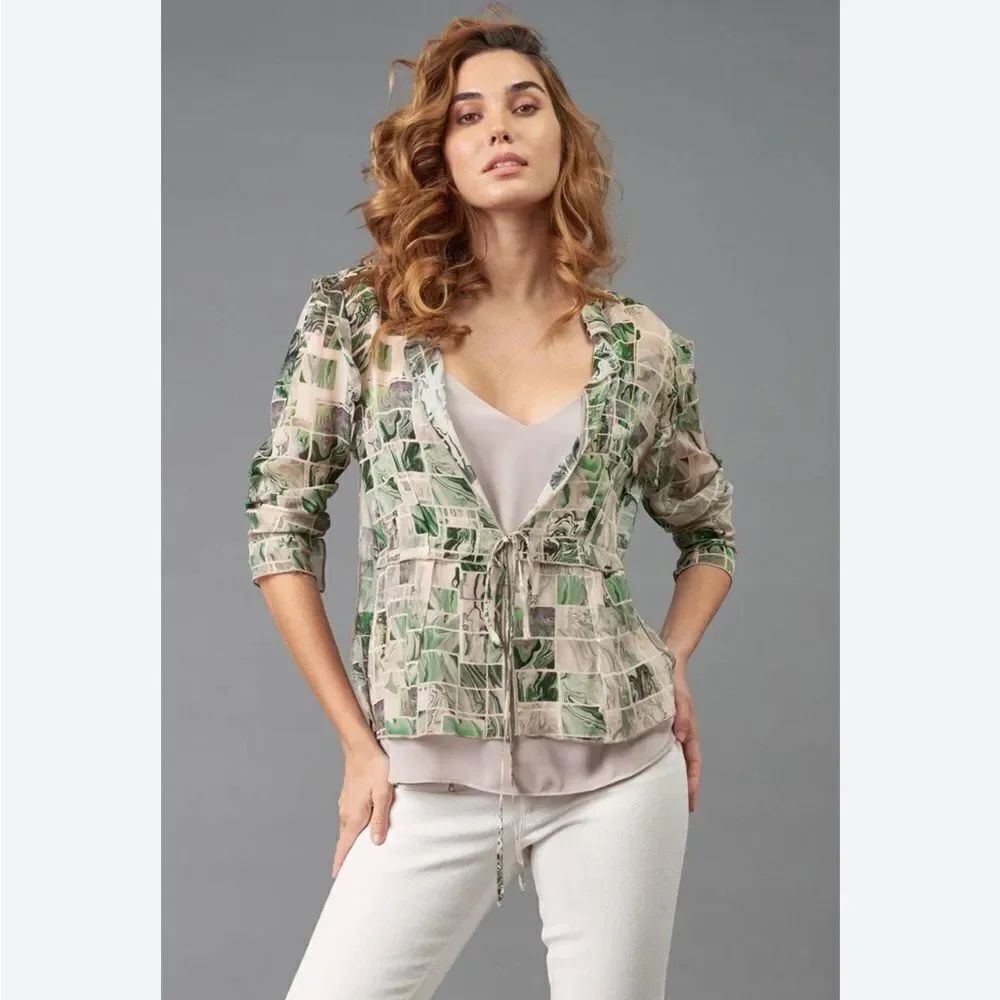Lola & Sophie Tile Print Drawstring Jacket